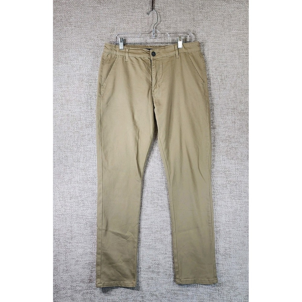 Fried Denim Slim Fit Chino Pants Mens 36x32 Tan Stretch Modern Casual Trousers